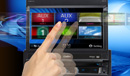 Intuitive touch screen that hides when not in use.