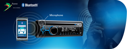 通过 Parrot Bluetooth 进行免提通话，轻松访问电话簿并使用音频串流