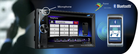 Freisprecheinrichtung, Telefonbuchzugriff und Audio-Streaming dank integriertem Parrot Bluetooth®