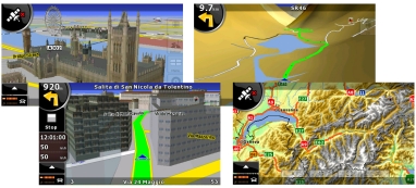 A TMC tuner for constantly updated traffic information, Bluetooth® with a hands-free set, and attractive features such as a phone book transfer, text message function, and audio streaming for MP3 and WMA sound files are already included.

In addition to their navigation capabilities, both portable navigation systems also have numerous multimedia components to entertain the passengers. This includes an MP3/WMA player that can be supplied with data using the integrated SD/MMC card slot, a movie player that plays all common formats such as AVI, WMV, 3GP, and MP4 on the large 4.3” touch screen, and a picture viewer to see the pictures you just took. A preview and slideshow makes it easier to use.
