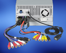 <b>4V / 6-channel audio pre-out</b>
4 volts of crystal clear audio are pumped into 2 channels each for Front (L/ R), Rear (L/ R), and subwoofers, allows integration into a wide range of systems.