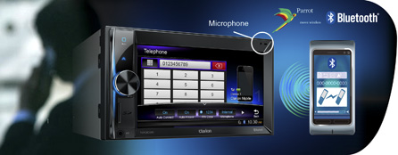 Parrot Bluetooth voor handsfree communicatie, toegang tot het telefoonboek en audiostreaming