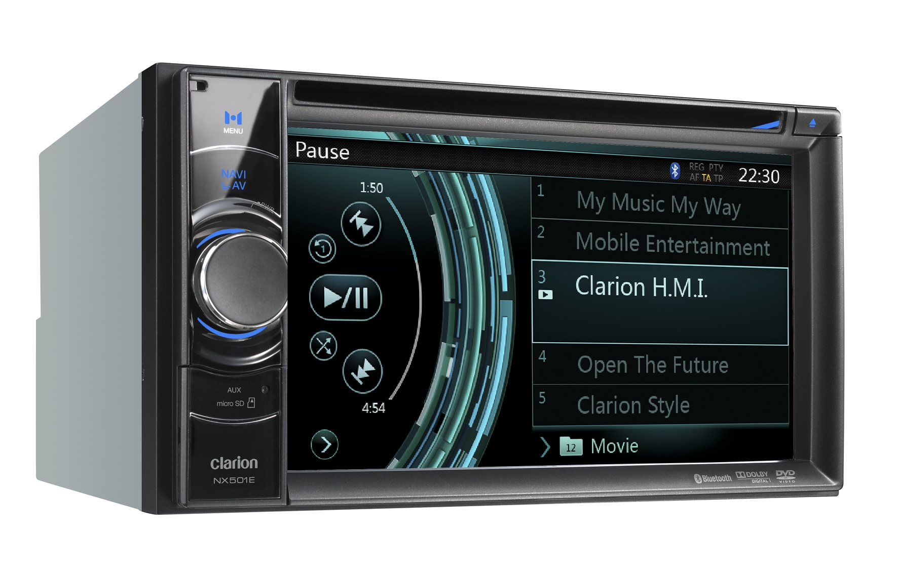 Clarion | NX501E: a multimedia navigation unit with touch screen