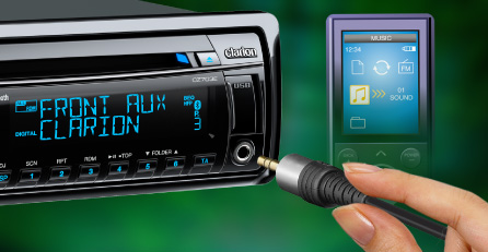 Front auxiliary input lets you easily connect to external sources