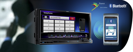 Parrot Bluetooth for hands-free communication, access to phonebook and audio streaming