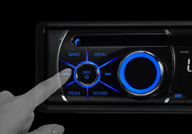 Clarion’s quest for a superior H.M.I. (Human-Machine Interface) resulted in this year’s distinctive “starburst” control button array. Buttons are clustered symbolically for intuitive operation, with a large rotary volume control that is blue illuminated for easy recognition and sensational looks.