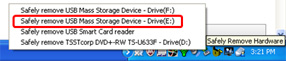 <b>Step B:</b>
Left Click on the Drive Letter that is associated with the USB Jump Drive.
