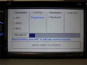 <b>2.6.</b>This is the update screen. It takes about three minutes and forty seconds to finish the update.