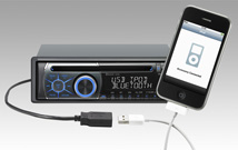 Solo conecte el cable USB para obtener un control directo y completo de su iPod®.
Adicionalmente, la unidad principal ha sido diseñada para conectarse al iPhone® y ha sido certificada como 